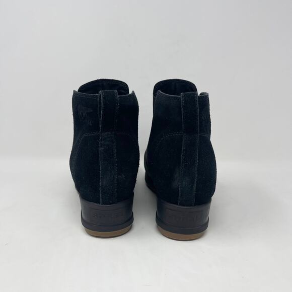 Sorel Evie Ankle Boot Womens 11 Black‎ Leather Slip-On Winter Snow NL3816-010 - Picture 3 of 10